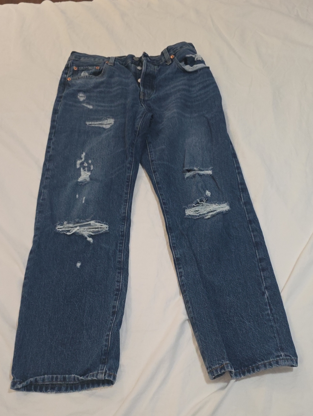 Levi's 501 Straight Distressed Jeans W28 L30